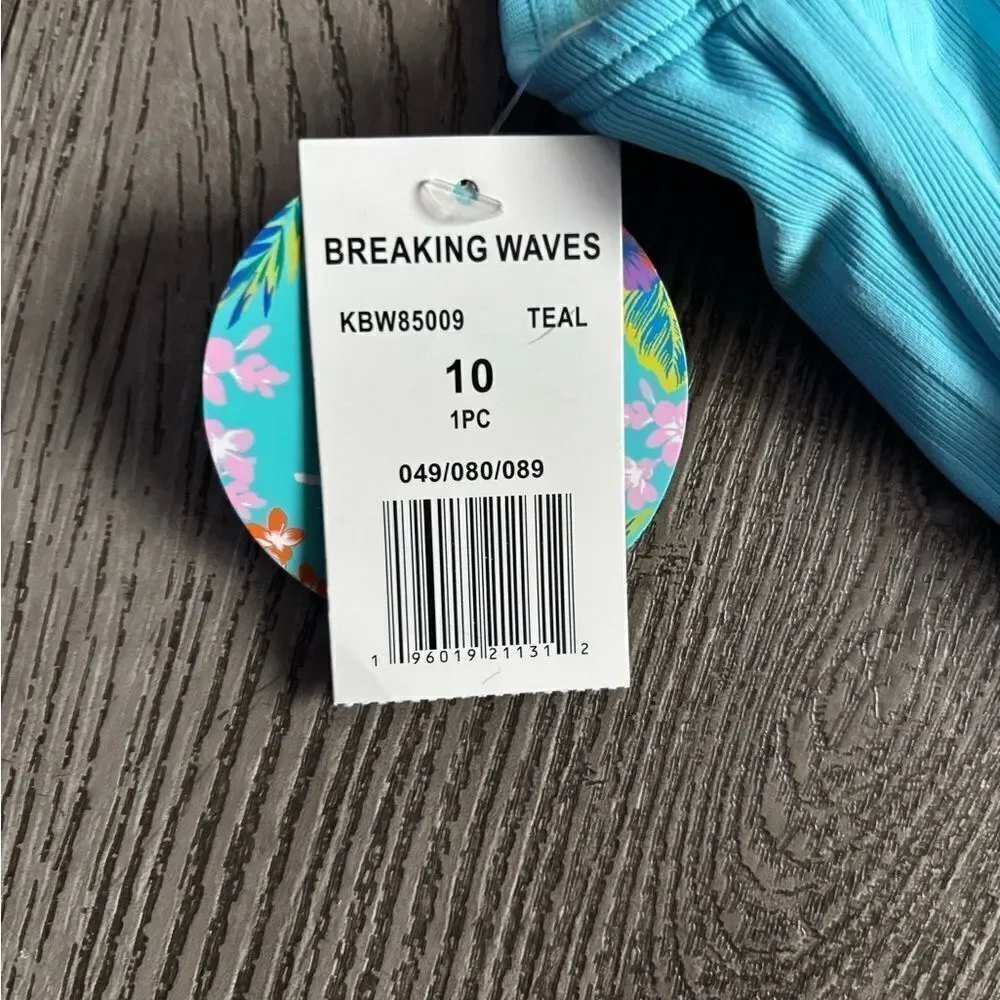 Breaking waves Kids Swimwear in Blue
